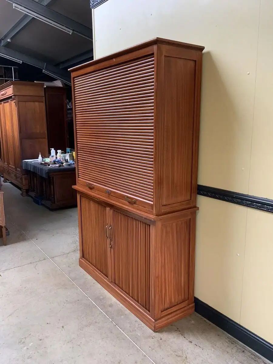 Antiker Jugendstil Rolladen Archiv Schrank - Traumhaft - Lieferung möglich! 3