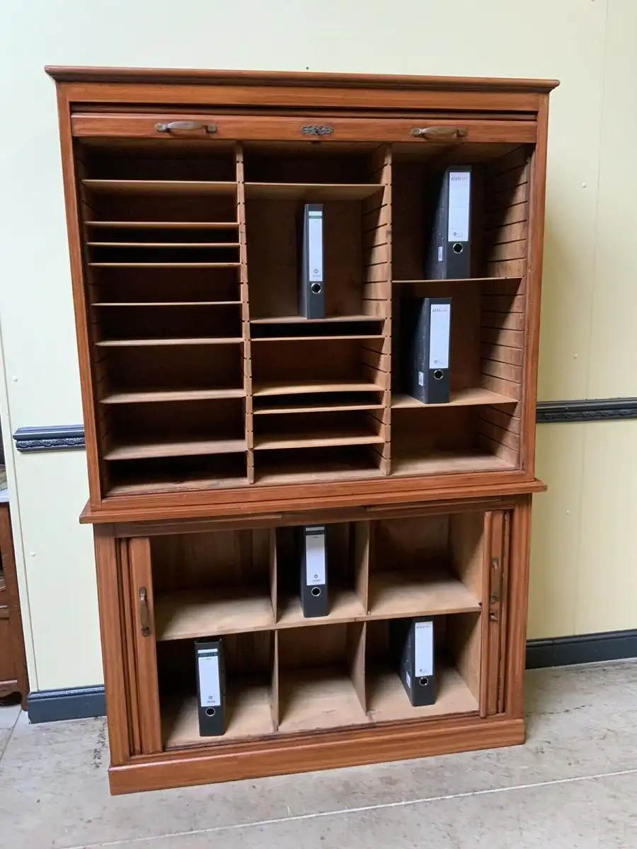 Antiker Jugendstil Rolladen Archiv Schrank - Traumhaft - Lieferung möglich! 8