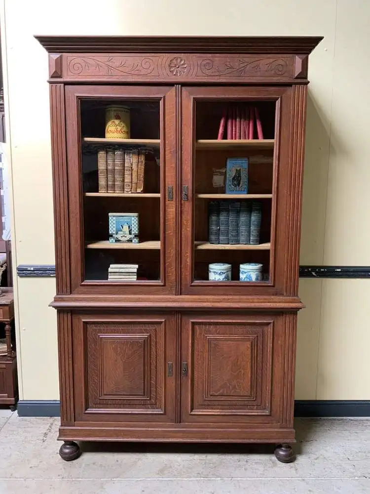 Antiker monumentaler Jugendstil Bücherschrank, Buffet,   - Lieferung möglich! 0