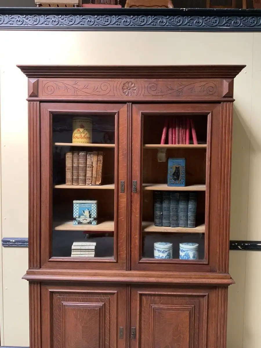 Antiker monumentaler Jugendstil Bücherschrank, Buffet,   - Lieferung möglich! 9