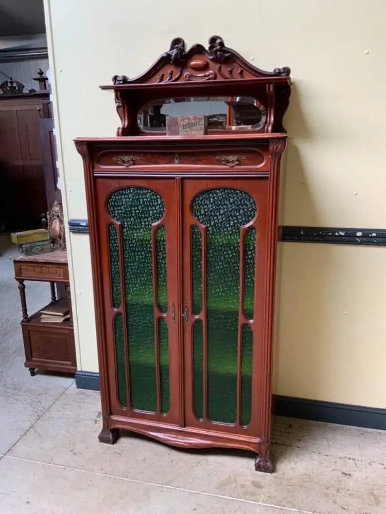 Antike Jugendstil Vitrine, Vertiko, Art Nouveau   - Lieferung möglich! 0