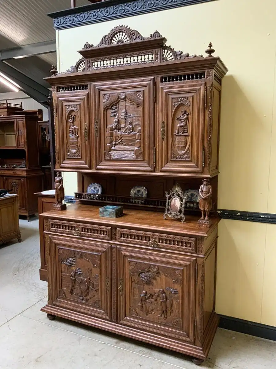 Antikes traumhaftes bretonisches Aufsatz Buffet, Kredenz - Lieferung möglich! 1