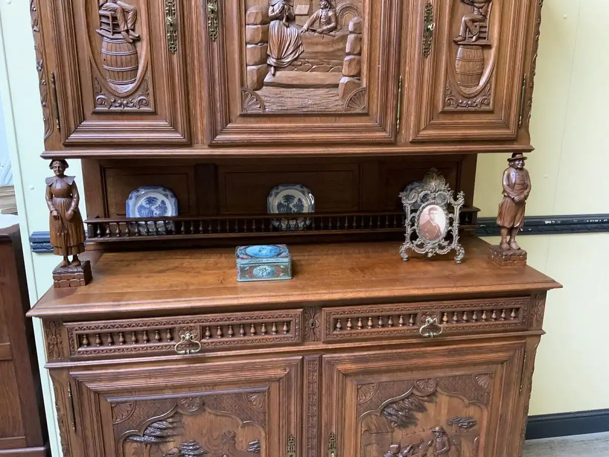 Antikes traumhaftes bretonisches Aufsatz Buffet, Kredenz - Lieferung möglich! 7