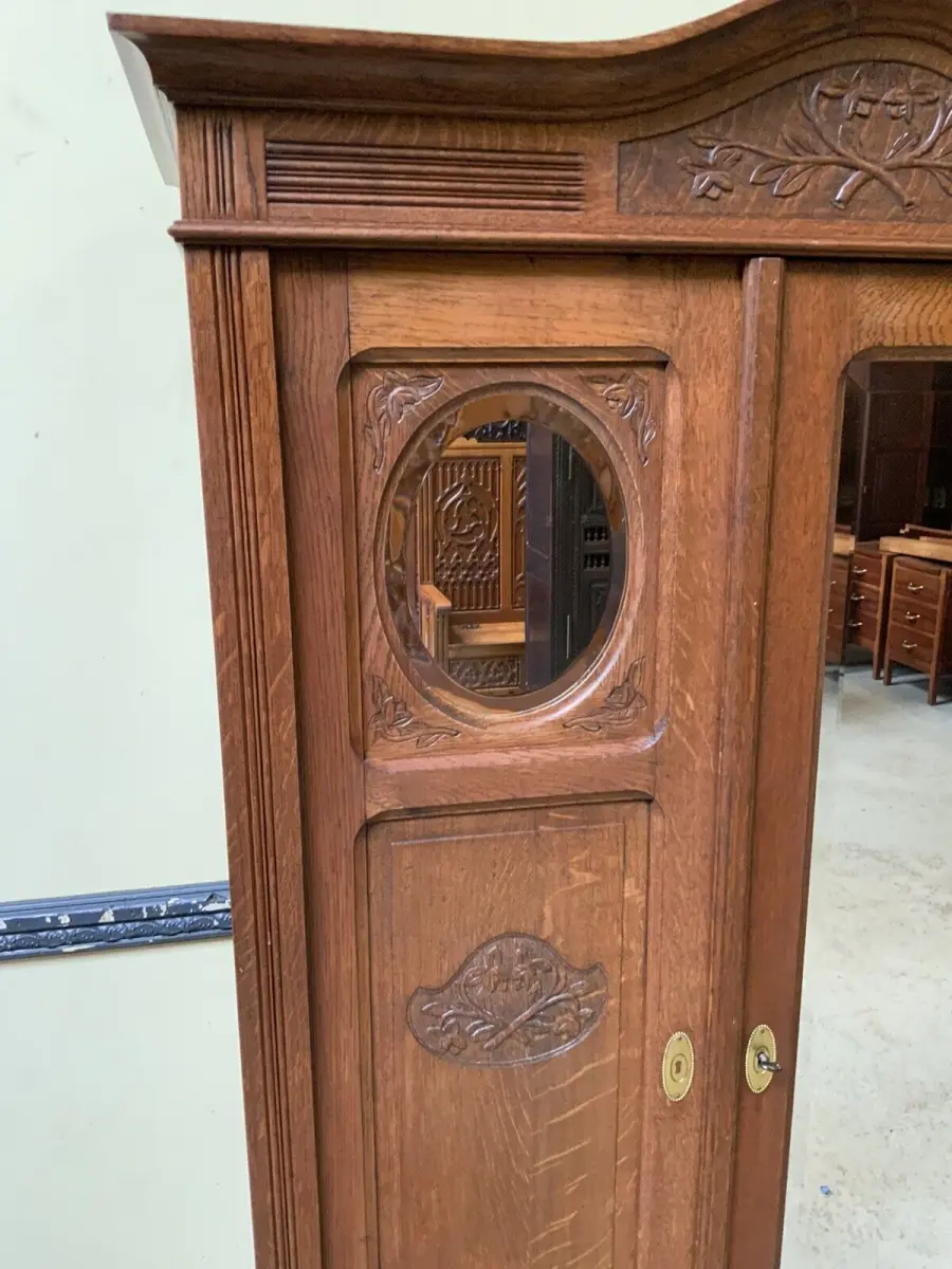 Antiker Jugendstil Wäscheschrank, Kleiderschrank -   Lieferung möglich! 12