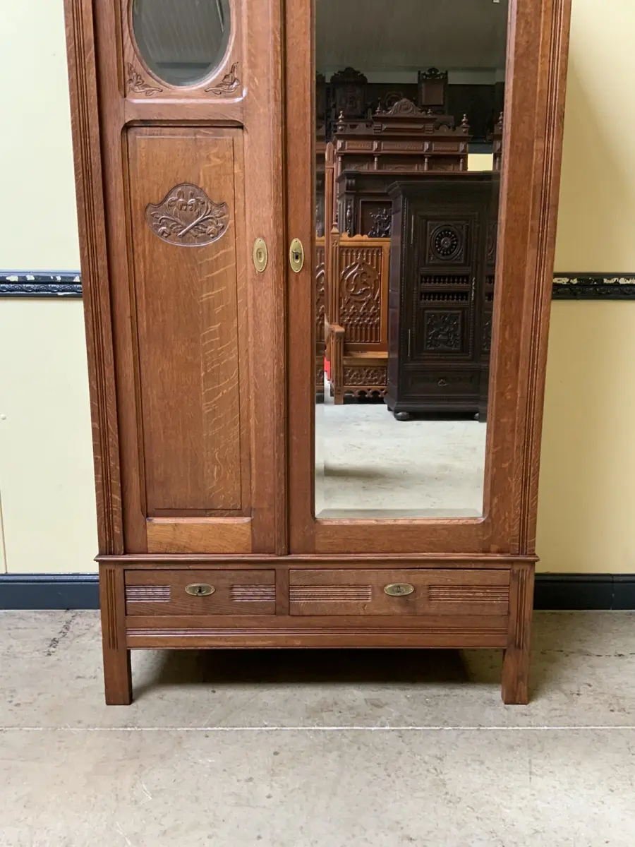 Antiker Jugendstil Wäscheschrank, Kleiderschrank -   Lieferung möglich! 8