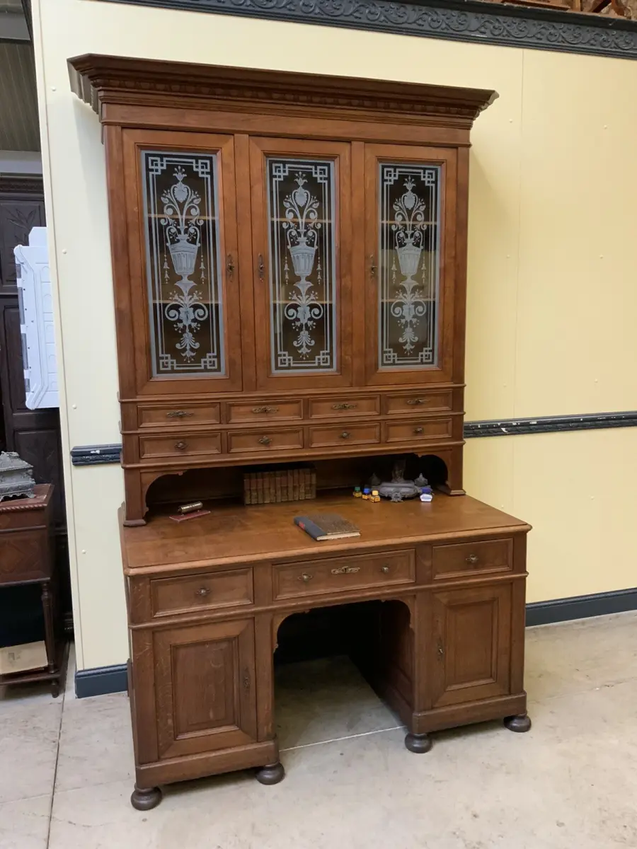 Antiker  imposanter Jugendstil Schreibtisch, - Sensationell - Lieferung möglich! 1