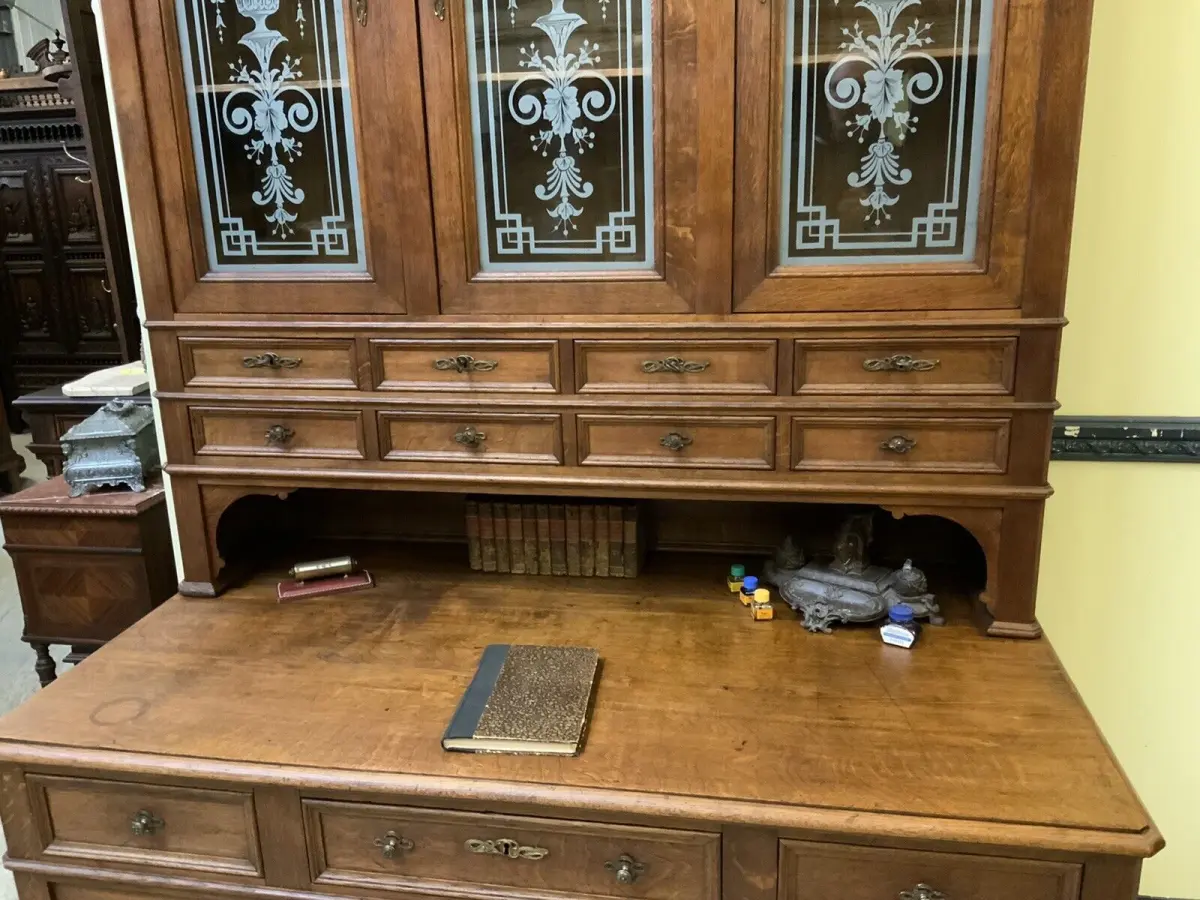 Antiker  imposanter Jugendstil Schreibtisch, - Sensationell - Lieferung möglich! 13