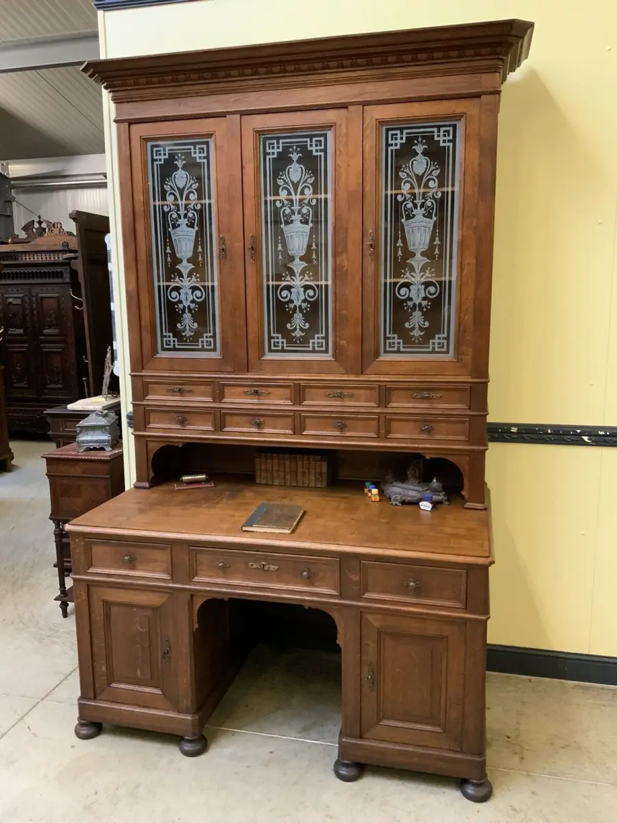 Antiker  imposanter Jugendstil Schreibtisch, - Sensationell - Lieferung möglich! 2