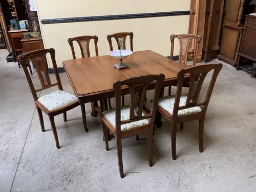 Antike Jugendstil Essgruppe,  Ausziehtisch 6 Stühle - Lieferung möglich!