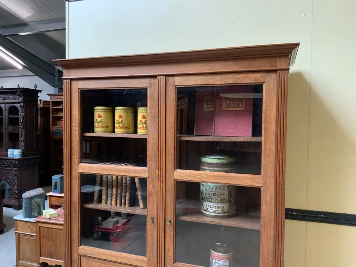 Antiker Jugendstil Bücherschrank, Vitrine, Traumhaft - Lieferung möglich! 11