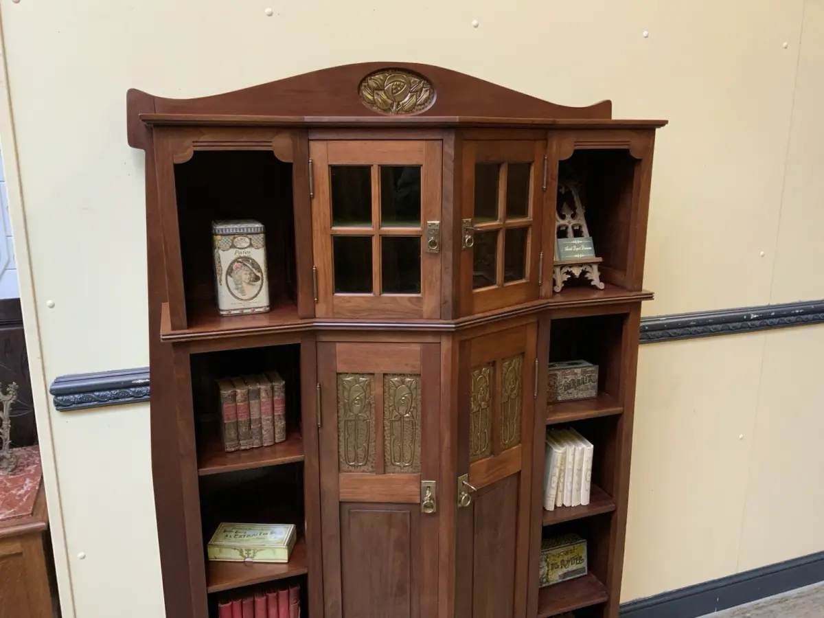 Antike Jugendstil Vitrine, Bücherschrank,  - Traumhaft   - Lieferung möglich! 12