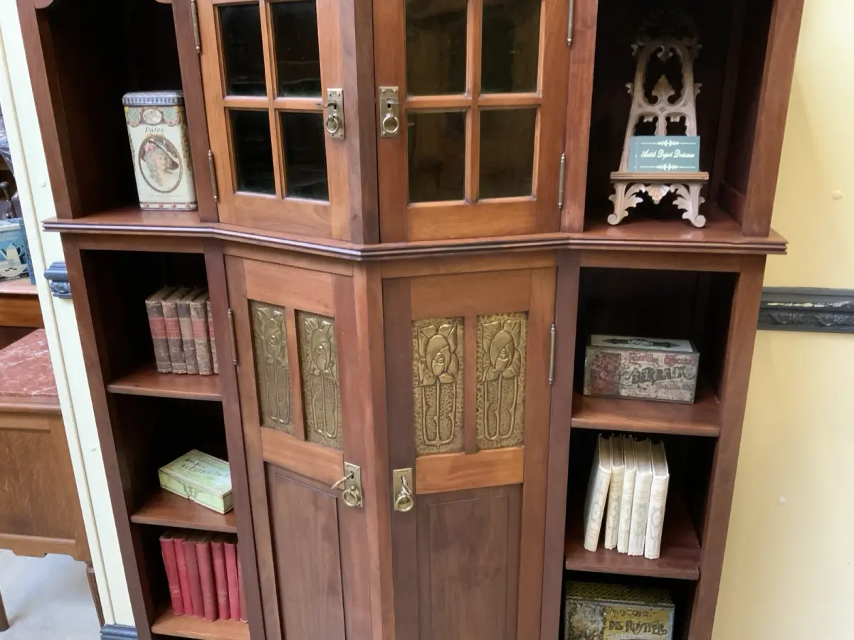 Antike Jugendstil Vitrine, Bücherschrank,  - Traumhaft   - Lieferung möglich! 8