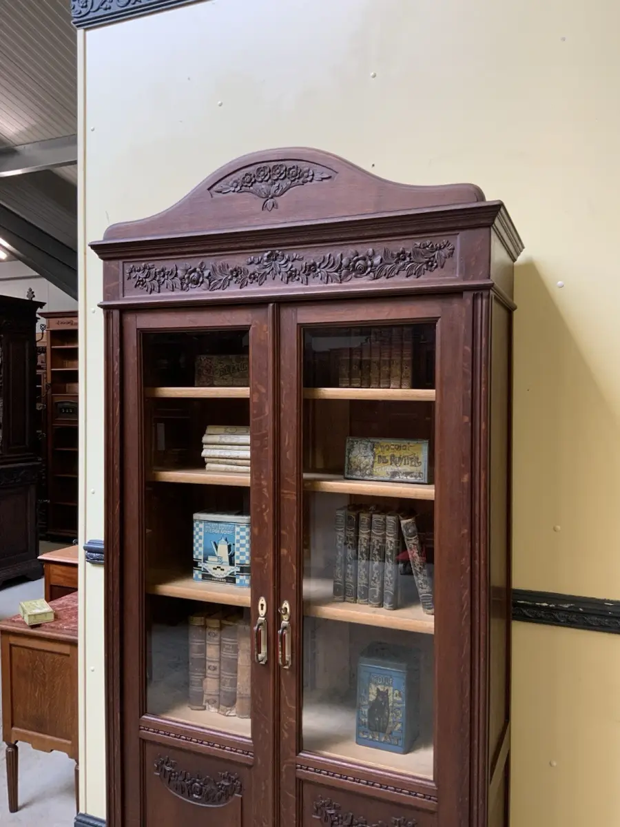 Antiker traumhafter Jugendstil Bücherschrank, Vitrine, - Lieferung möglich! 10