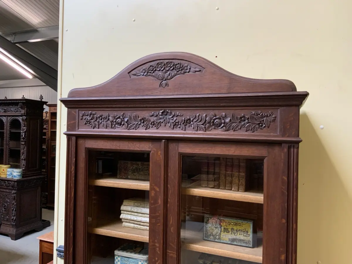 Antiker traumhafter Jugendstil Bücherschrank, Vitrine, - Lieferung möglich! 11