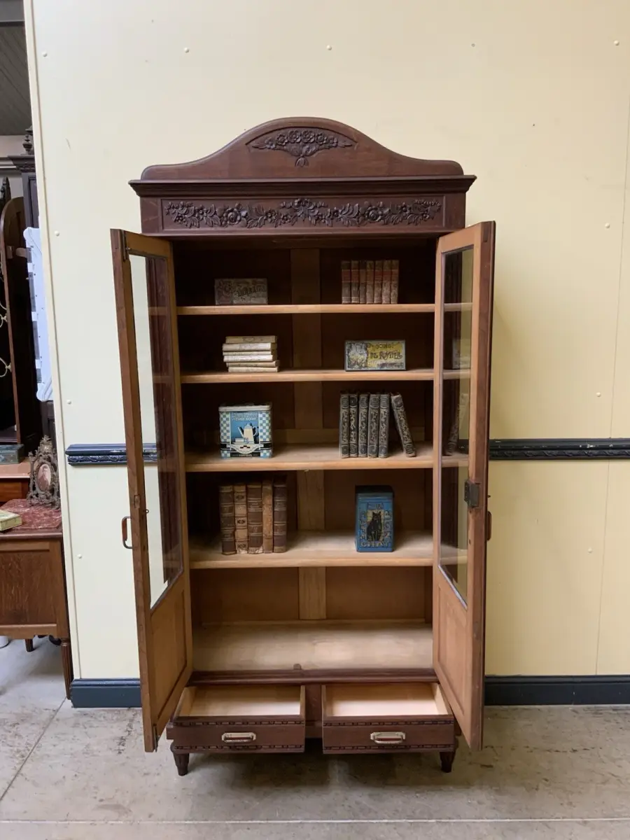 Antiker traumhafter Jugendstil Bücherschrank, Vitrine, - Lieferung möglich! 18