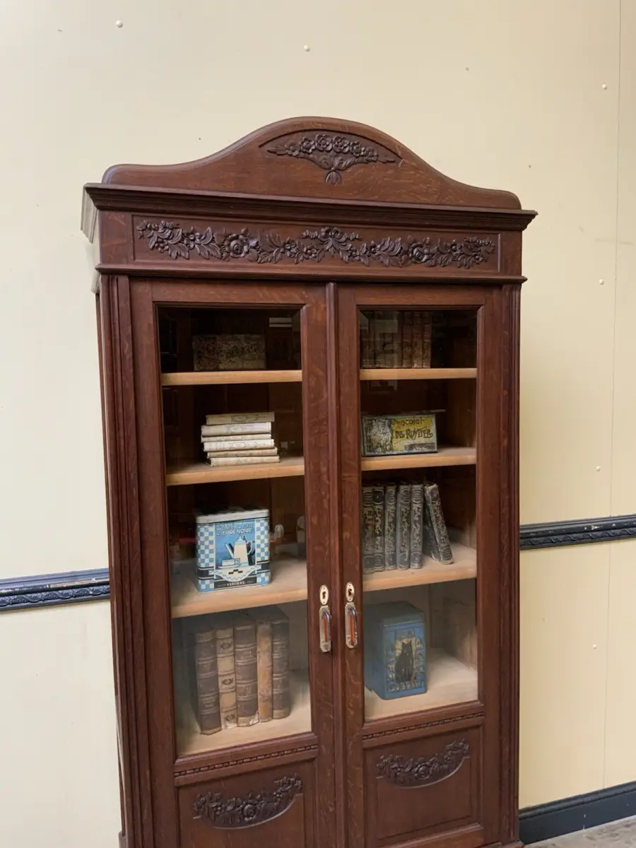 Antiker traumhafter Jugendstil Bücherschrank, Vitrine, - Lieferung möglich! 6