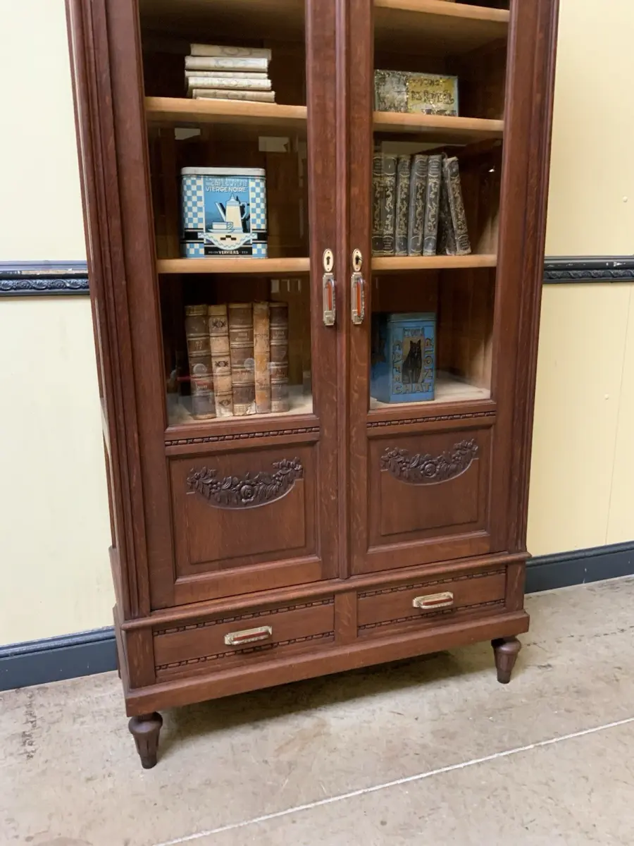 Antiker traumhafter Jugendstil Bücherschrank, Vitrine, - Lieferung möglich! 8