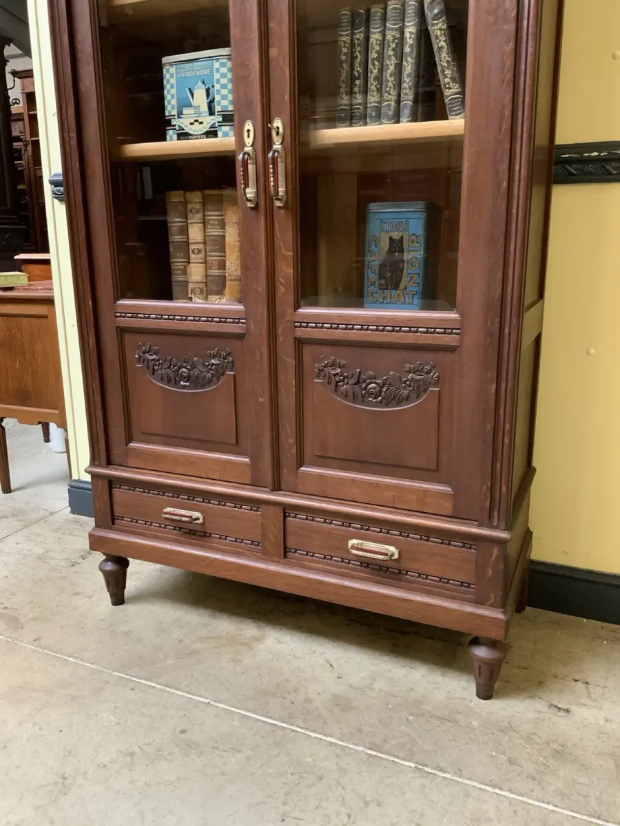 Antiker traumhafter Jugendstil Bücherschrank, Vitrine, - Lieferung möglich! 9