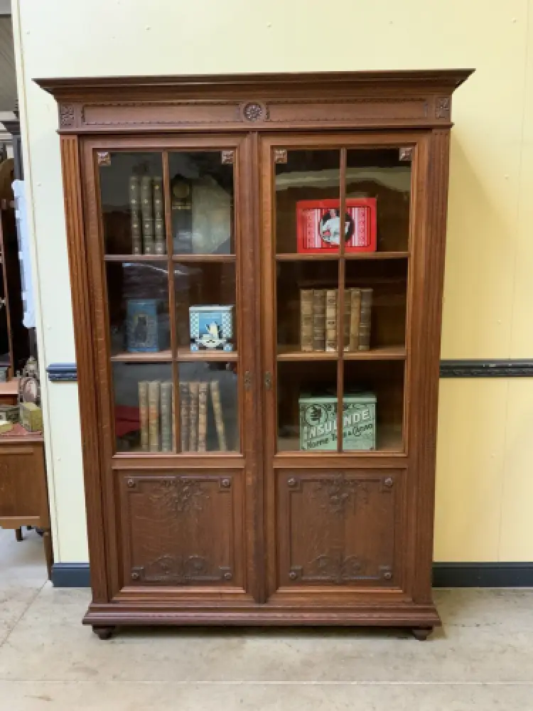 Antiker traumhafter Jugendstil Bücherschrank, Vitrine, - Lieferung möglich! 0
