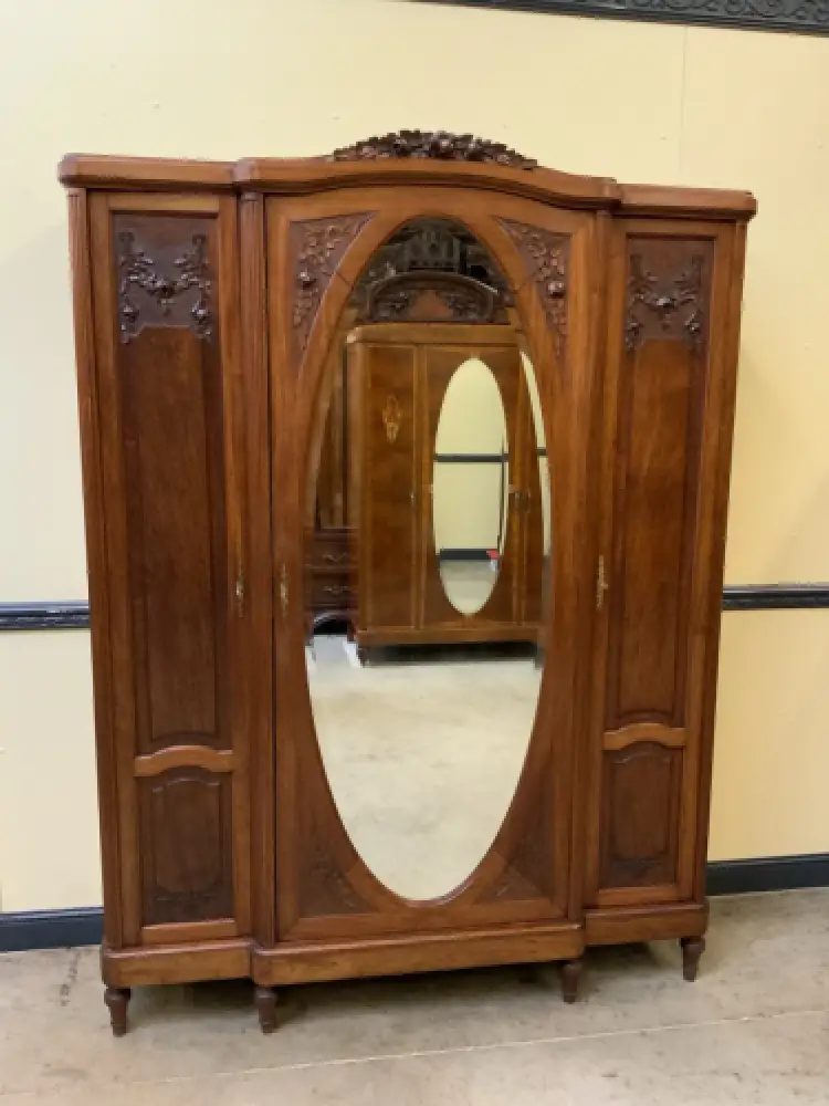 Antik - Nußbaum Kleiderschrank, Wäscheschrank - Jugendstil - Lieferung möglich! 3