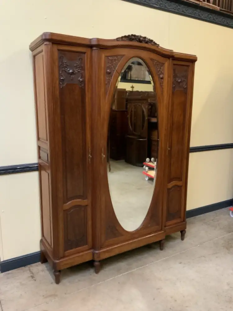 Antik - Nußbaum Kleiderschrank, Wäscheschrank - Jugendstil - Lieferung möglich! 4