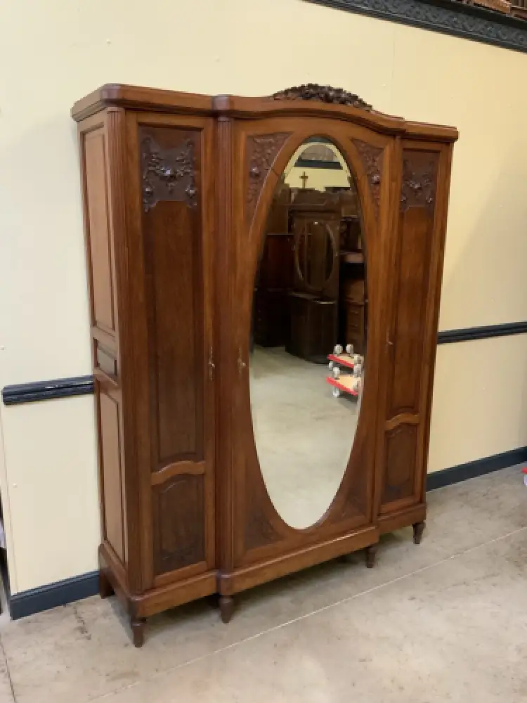 Antik - Nußbaum Kleiderschrank, Wäscheschrank - Jugendstil - Lieferung möglich! 5