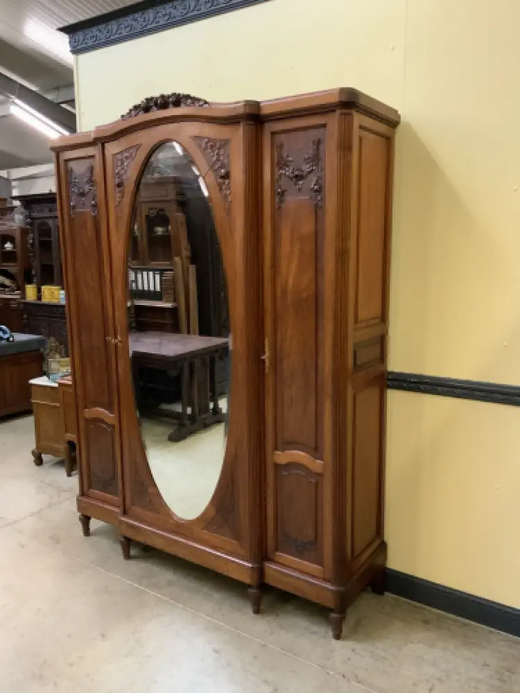 Antik - Nußbaum Kleiderschrank, Wäscheschrank - Jugendstil - Lieferung möglich! 6