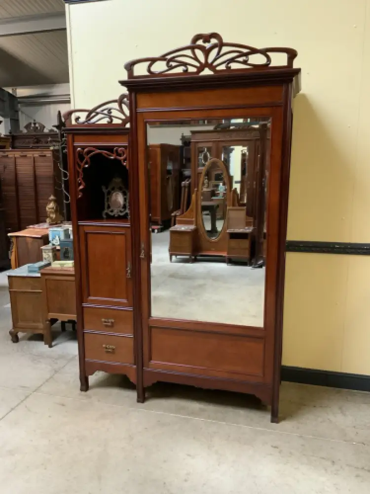 Antik Jugendstil Kleiderschrank, Wäscheschrank- Art Nouveau - Lieferung möglich! 1