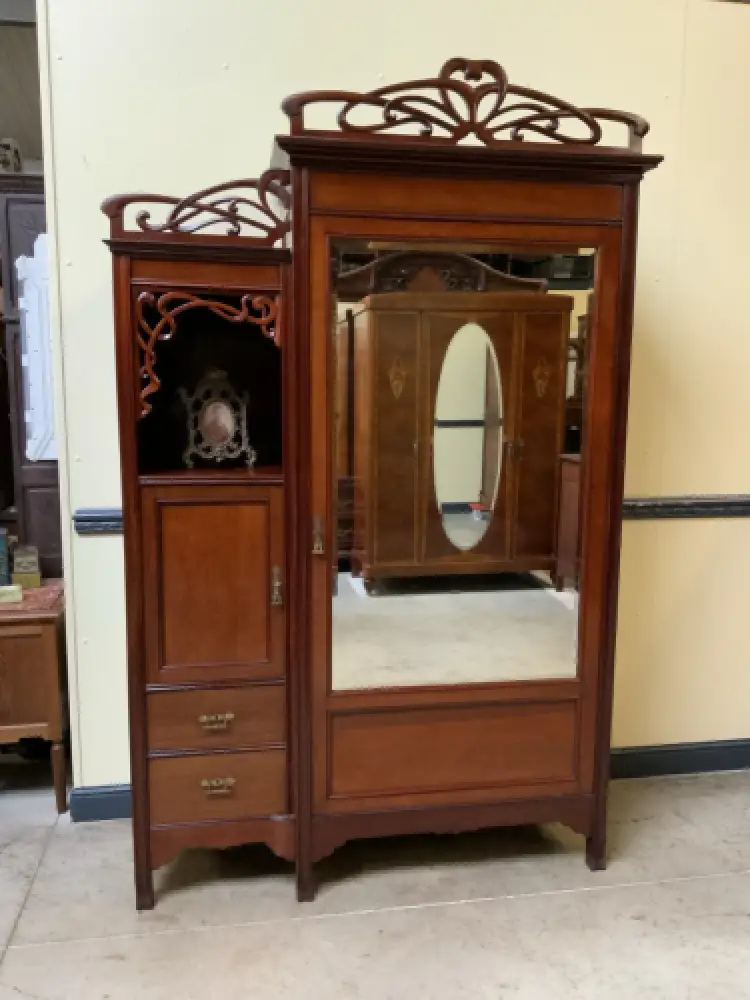 Antik Jugendstil Kleiderschrank, Wäscheschrank- Art Nouveau - Lieferung möglich! 15