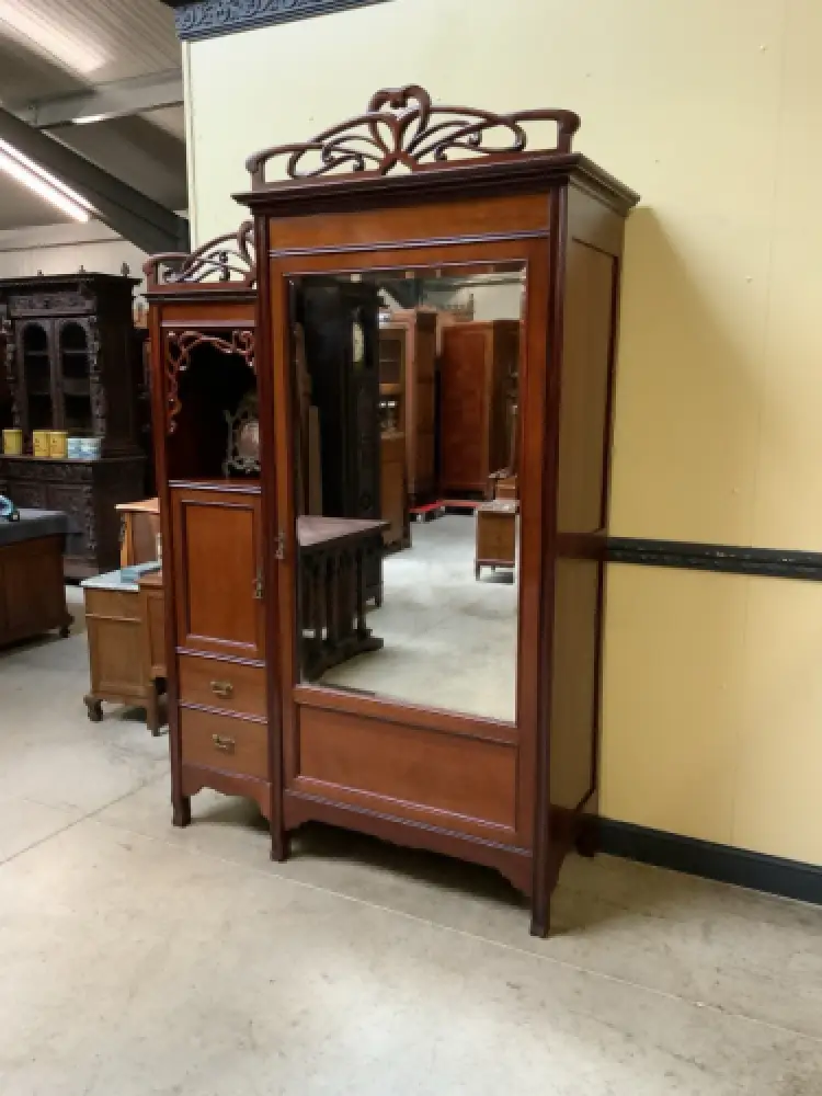 Antik Jugendstil Kleiderschrank, Wäscheschrank- Art Nouveau - Lieferung möglich! 2