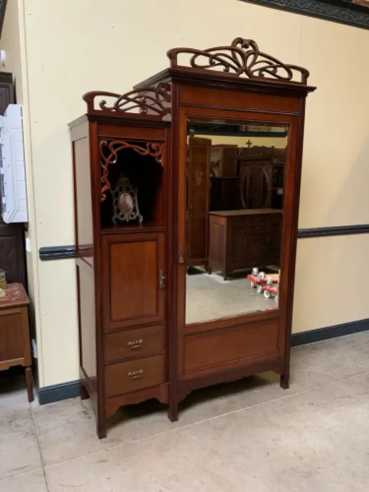 Antik Jugendstil Kleiderschrank, Wäscheschrank- Art Nouveau - Lieferung möglich! 3