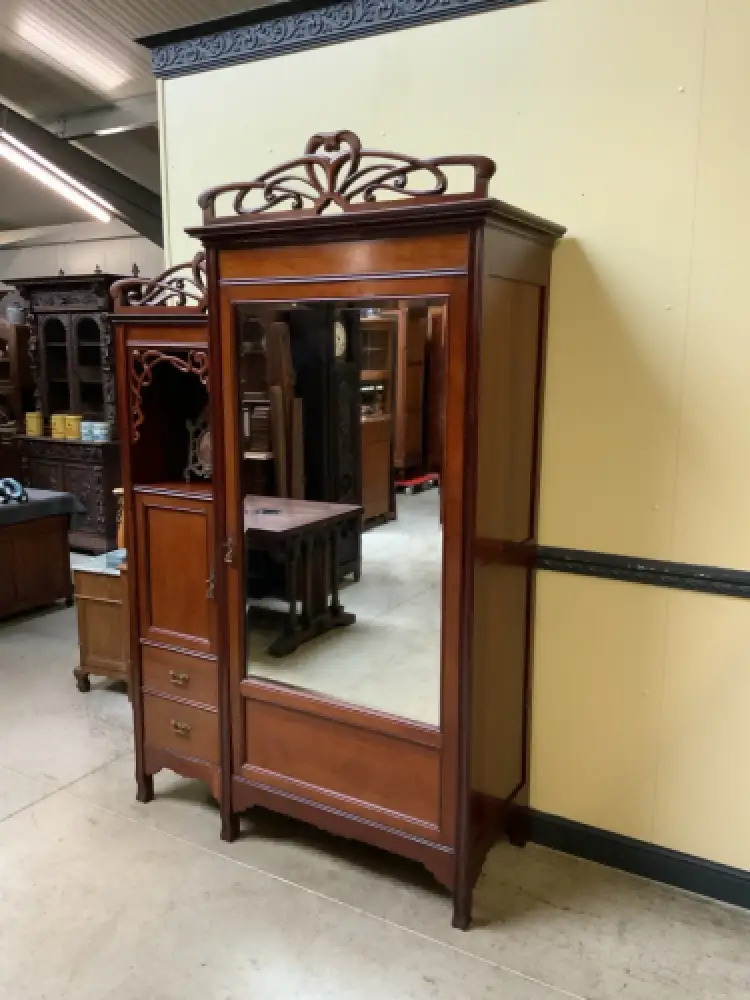 Antik Jugendstil Kleiderschrank, Wäscheschrank- Art Nouveau - Lieferung möglich! 6