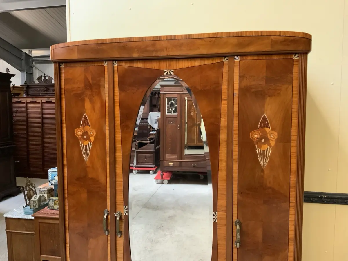 Antik - Kleiderschrank, Wäscheschrank, Intarsien -Art Deco -  Lieferung möglich! 8