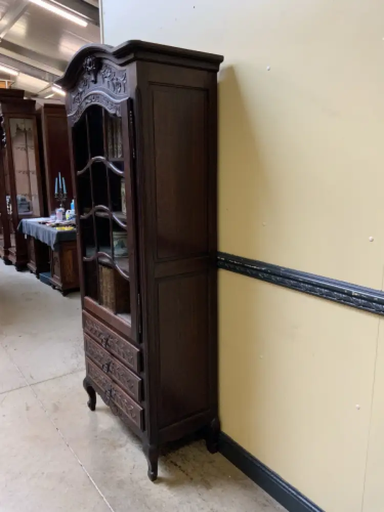 Antikes Jugendstil Nußbaum Vitrine, Vertiko - Lieferung möglich! 11