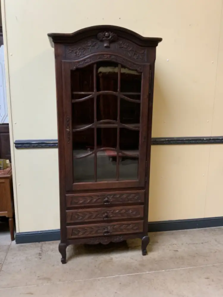 Antikes Jugendstil Nußbaum Vitrine, Vertiko - Lieferung möglich! 14