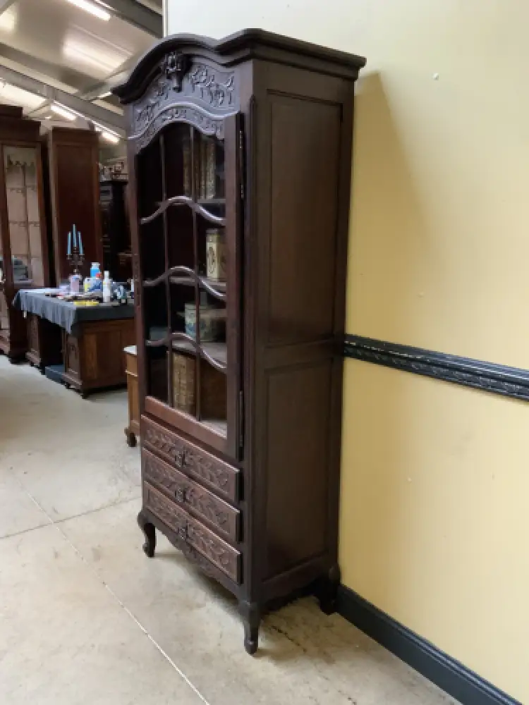 Antikes Jugendstil Nußbaum Vitrine, Vertiko - Lieferung möglich! 4