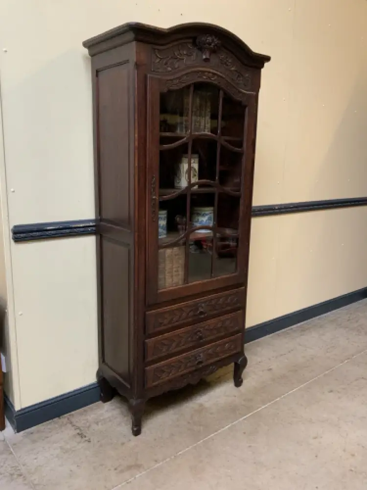 Antikes Jugendstil Nußbaum Vitrine, Vertiko - Lieferung möglich! 5