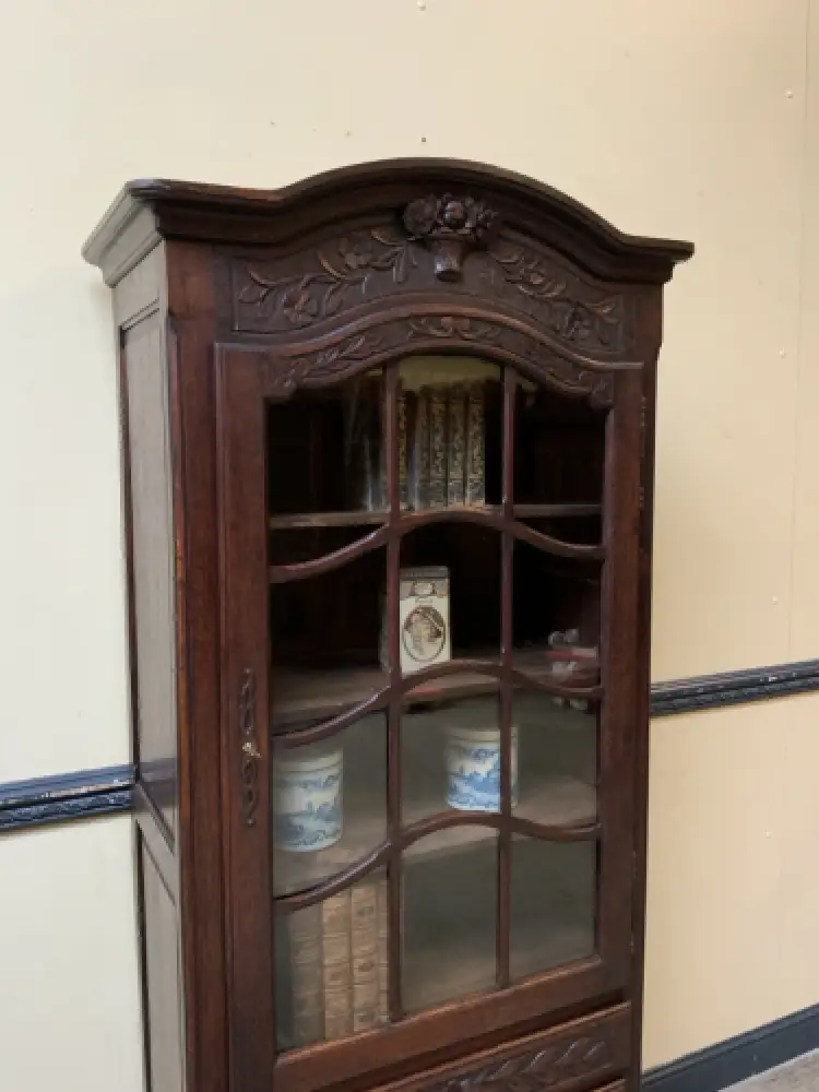 Antikes Jugendstil Nußbaum Vitrine, Vertiko - Lieferung möglich! 6