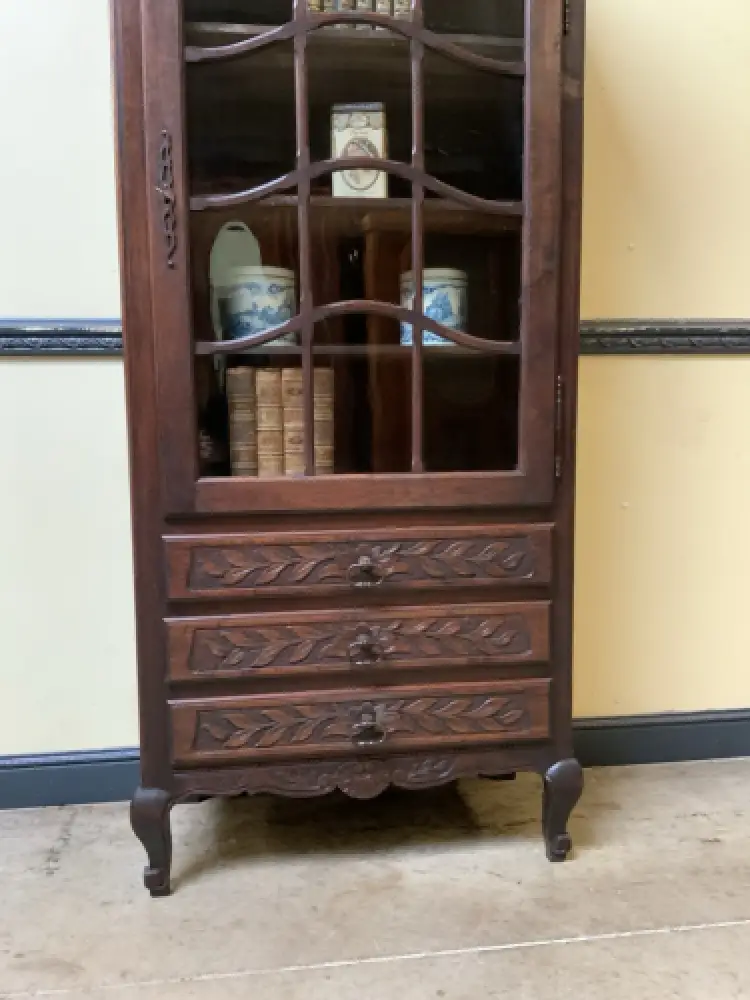 Antikes Jugendstil Nußbaum Vitrine, Vertiko - Lieferung möglich! 8