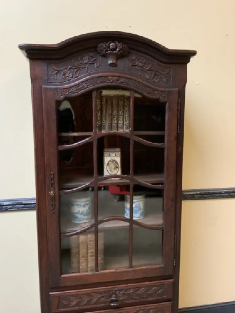 Antikes Jugendstil Nußbaum Vitrine, Vertiko - Lieferung möglich! 9