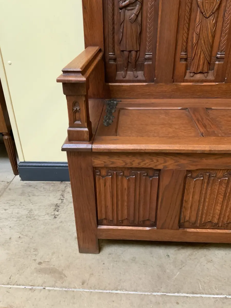 Antike Neogotische Truhen Bank, Traumhaft schön - Lieferung möglich! 16