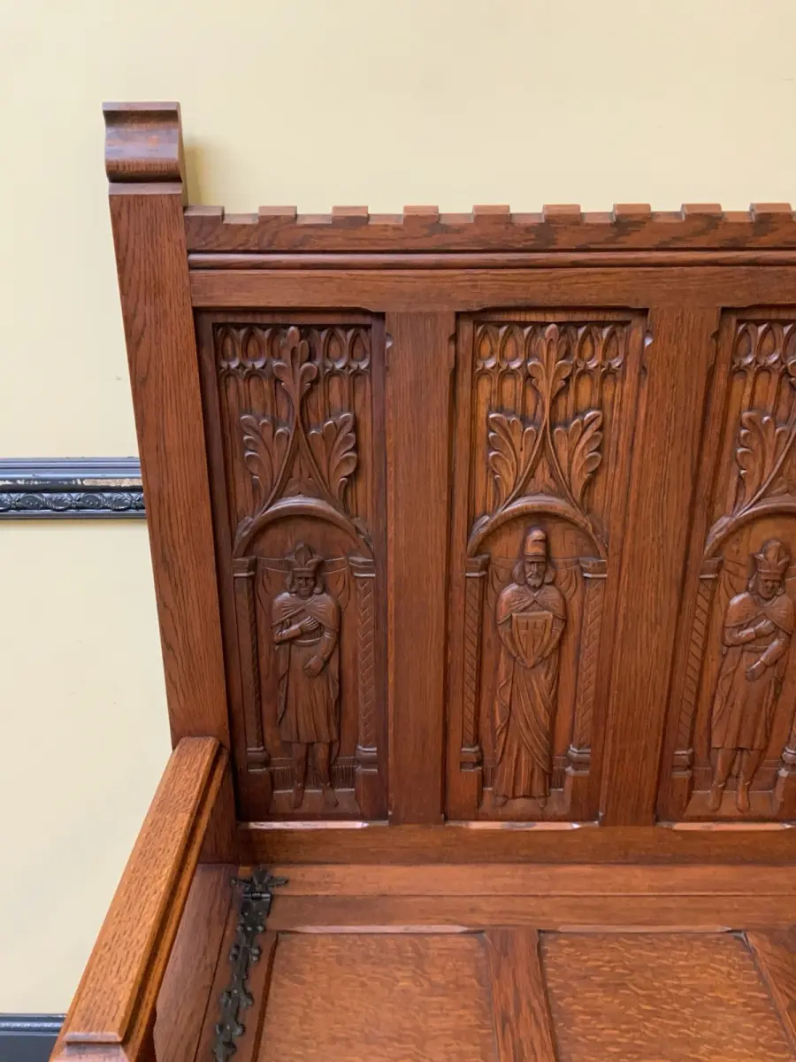 Antike Neogotische Truhen Bank, Traumhaft schön - Lieferung möglich! 17