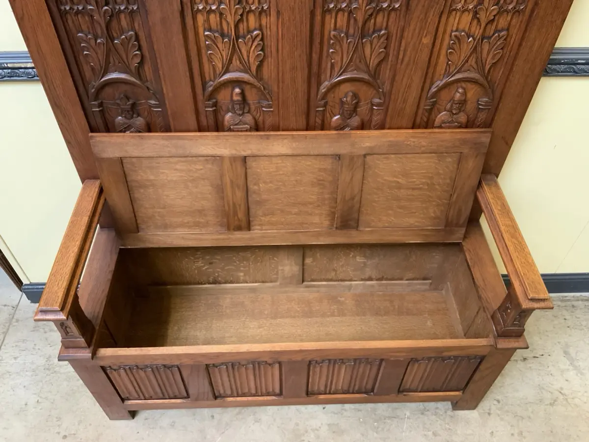 Antike Neogotische Truhen Bank, Traumhaft schön - Lieferung möglich! 20