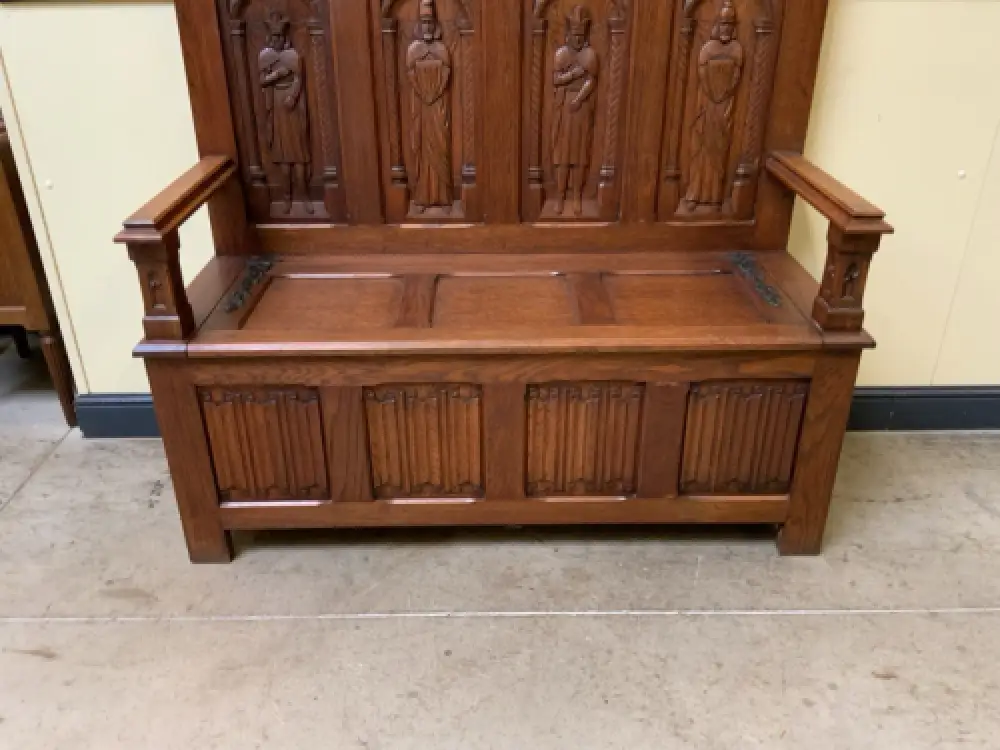 Antike Neogotische Truhen Bank, Traumhaft schön - Lieferung möglich! 8