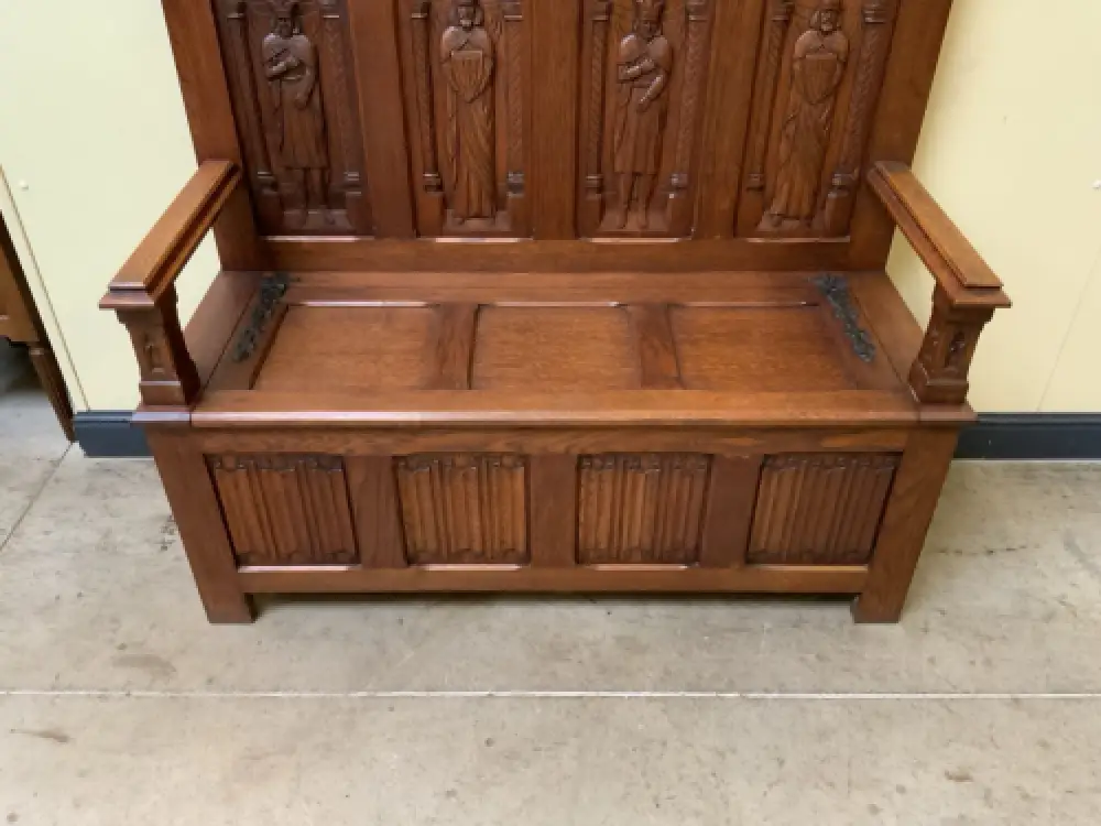 Antike Neogotische Truhen Bank, Traumhaft schön - Lieferung möglich! 9