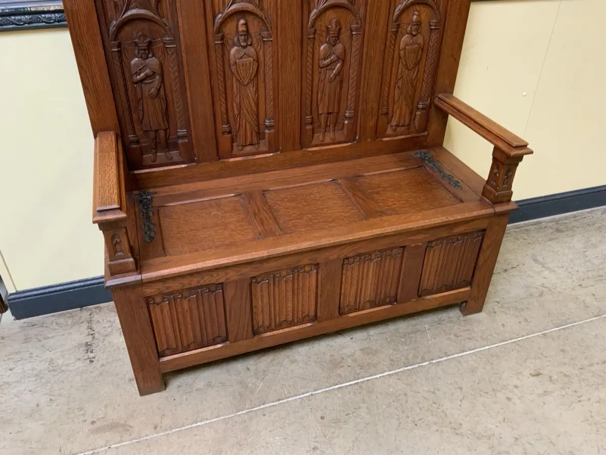 Antike Neogotische Truhen Bank, Traumhaft schön - Lieferung möglich! 10