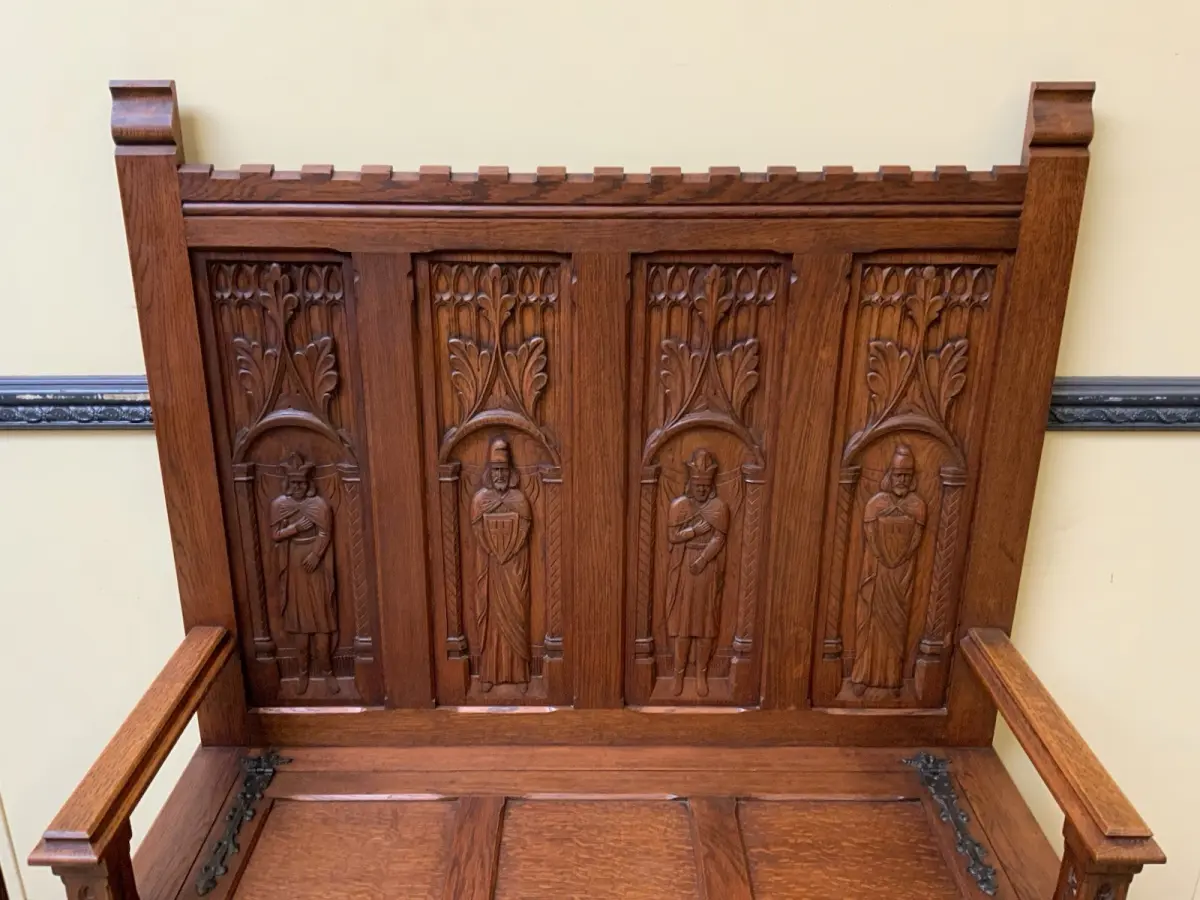 Antike Neogotische Truhen Bank, Traumhaft schön - Lieferung möglich! 12