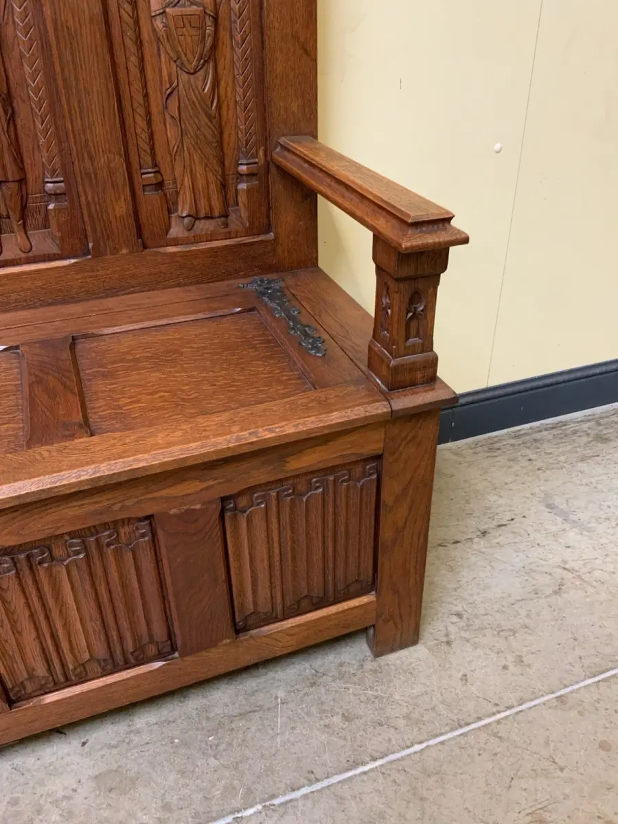 Antike Neogotische Truhen Bank, Traumhaft schön - Lieferung möglich! 13