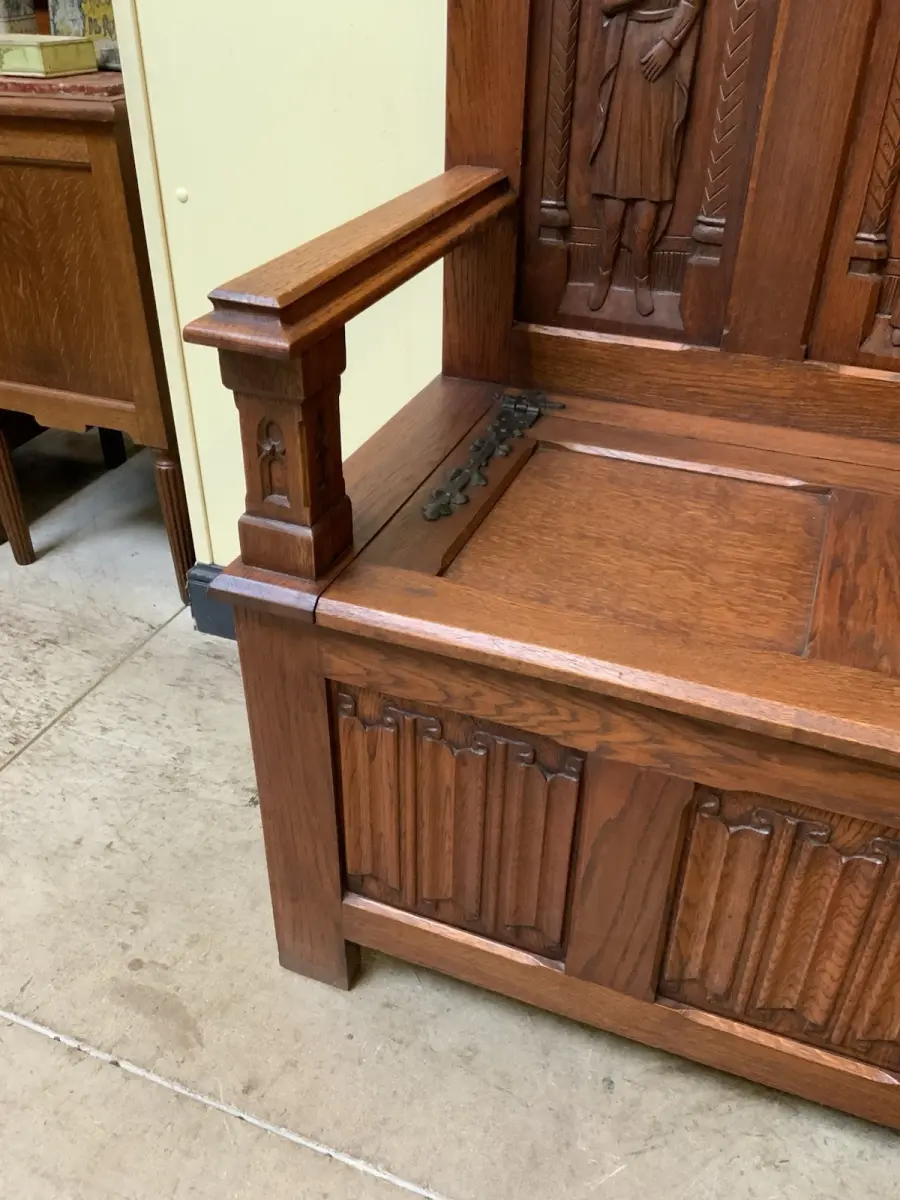 Antike Neogotische Truhen Bank, Traumhaft schön - Lieferung möglich! 14