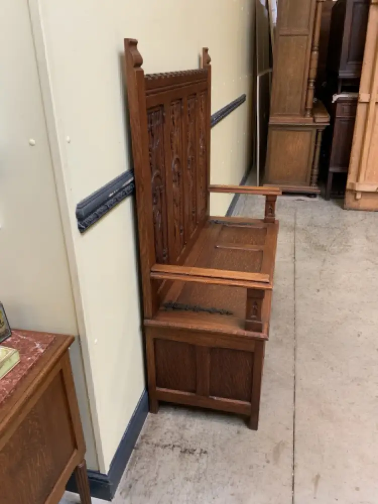 Antike Neogotische Truhen Bank, Traumhaft schön - Lieferung möglich! 6